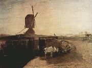 Joseph Mallord William Turner Grand Junction Canal at Southall Mill Windmill and Lock (mk31) Spain oil painting artist